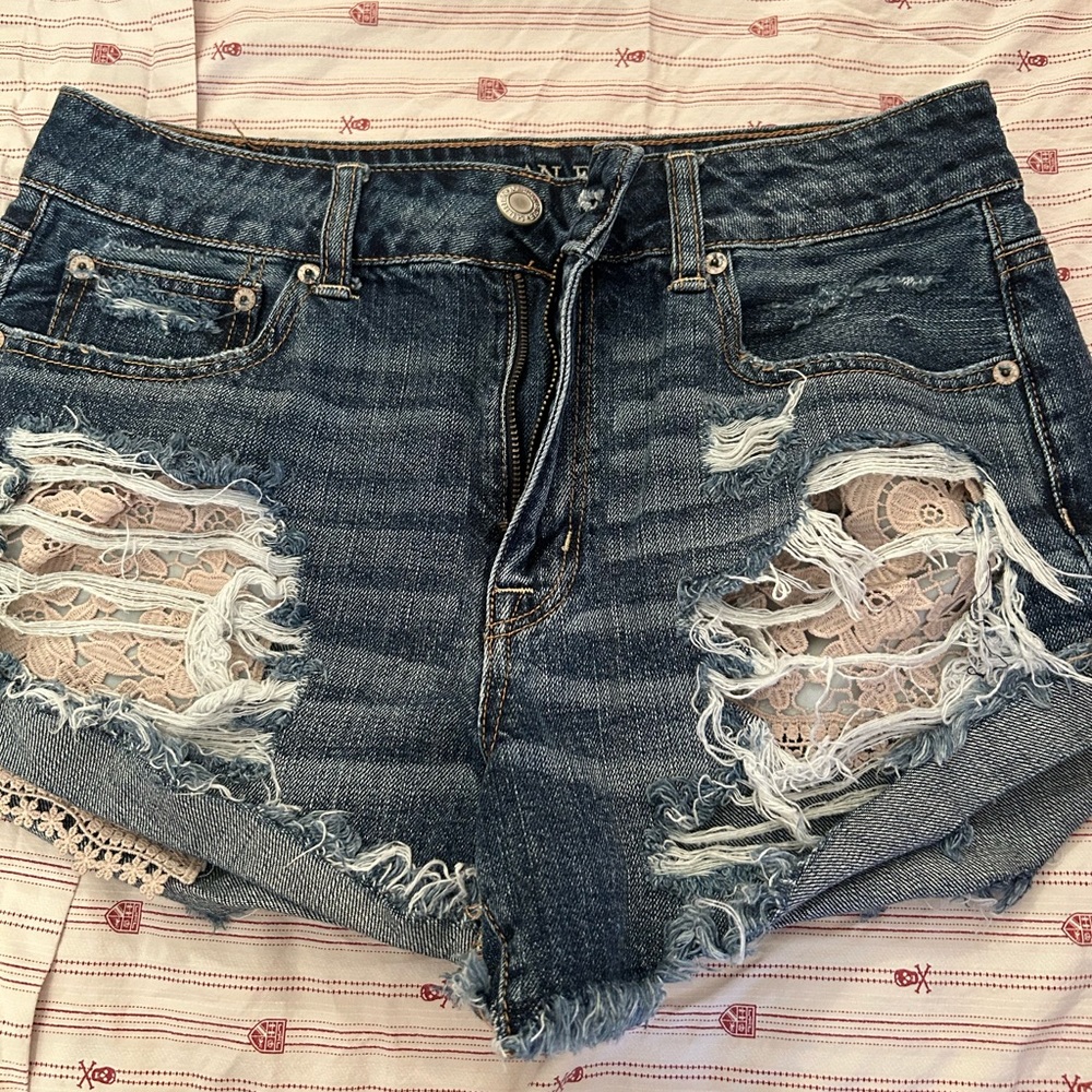 High Rise Festival Denim Shorts